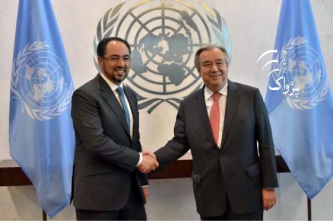 صلاح الدین ربانی با سرمنشی ملل متحد در مورد وضعیت افغانستان گفتگو کرد